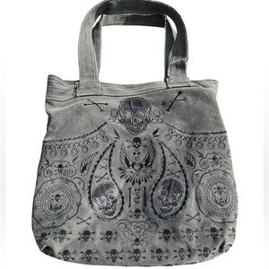 Loungefly Gray Skull Tote Bag